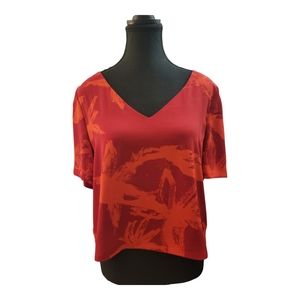 Babaton Murphy Aritzia V neck polyester blouse L